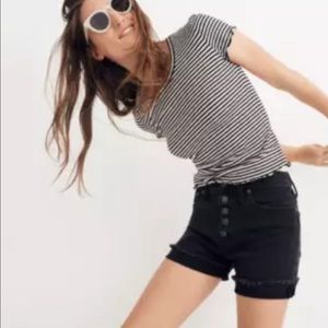 Madewell High Rise Button Shorts